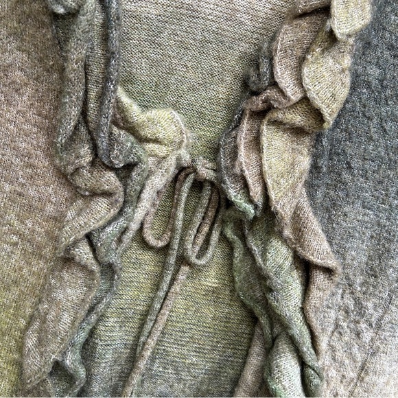 Lane Bryant Green Ombre Front Tie Ruffle Cardigan Sweater 22/24 - Picture 6 of 8